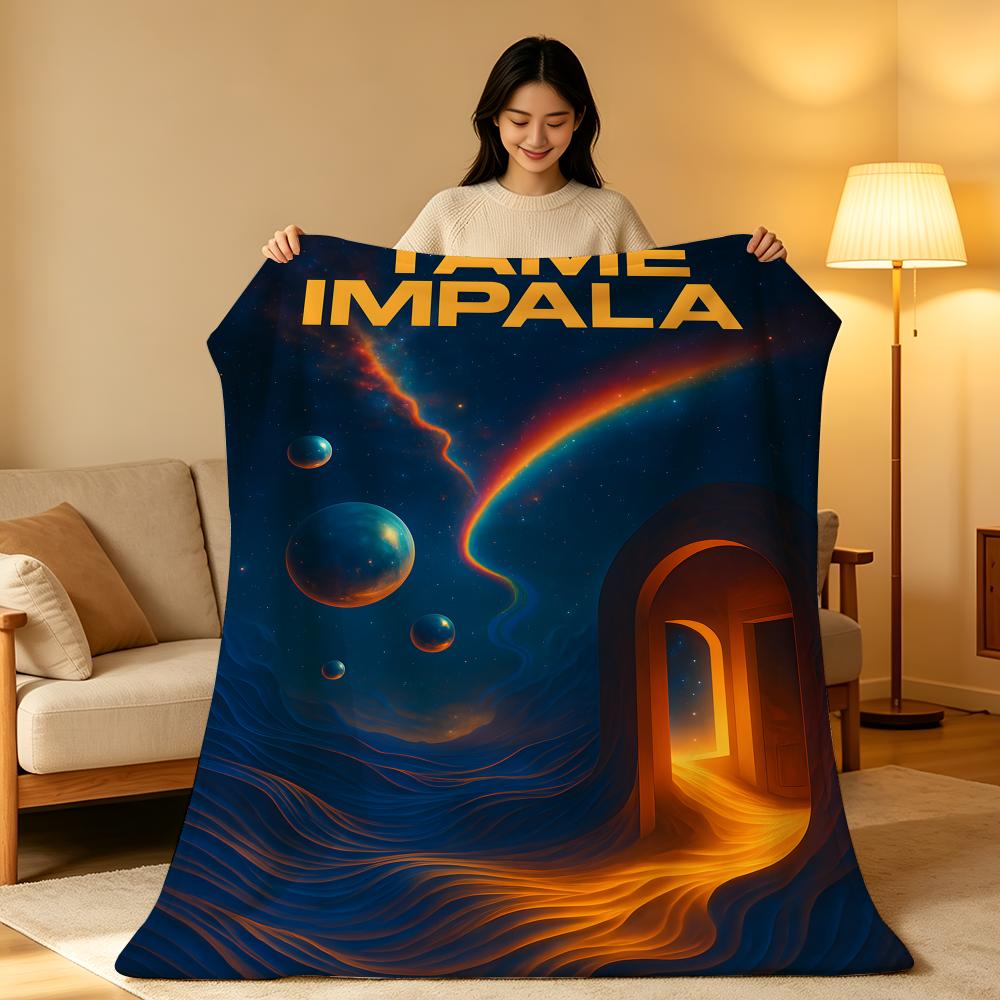 Band T-Tame.I-Impala Throw High-Density Short Plush Blanket Soft Skin-Friendly For Sofa Nap Air-Conditioned Room