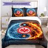 Set Lenzuola Stampato Calcio Eintracht Frankfurt 3 Pezzi, Comodo Set Copripiumino per Camera da Letto Delicato sulla Pelle