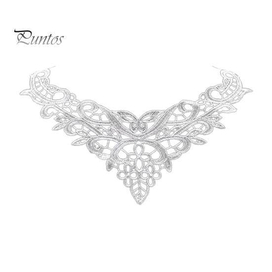 

Вышитый кружевной воротник с V-образным вырезом, аппликация в виде бабочки, женский вышитый кружевной вырез для платья, костюмов, сделай сам, шитье белый