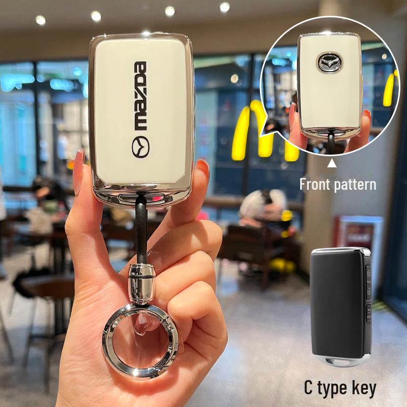 Kryt klíče Mazda pro 3/CX-4/CX-5/Atez/CX-30 - Plný ochranný kryt z TPU s přezkou