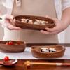 Walnut Wood Boat Shaped Bowl Premium Dry Fruit Plate Sushi Plate Nut Box Tea Refreshment Tray Fruit Plate Wooden Salad Bowl