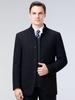 2025 Autumn/Winter Cashmere Plaid Mid-aged Men’s Plus Size Stand Collar Single-Breasted Casual Jacket