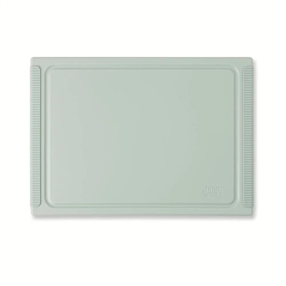 Medium Poly Cutting Board with Juice Well Non-Slip Edges Dual-Sided Design Blade-Friendly Durable Kitchen Prep Tool Rectangle