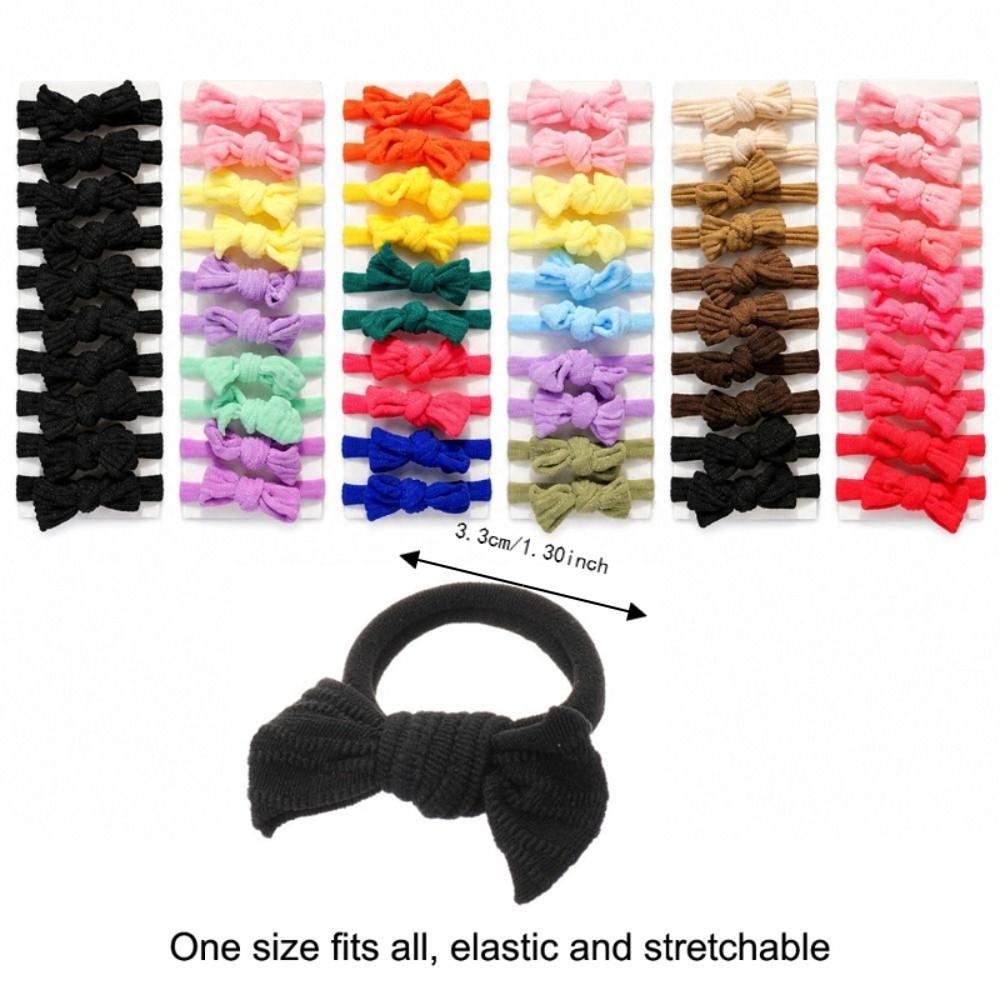 10pcs Soft Elastic Children Bowknot Hair Ties High Elasticity Bow Hair Scrunchies For Little Girls