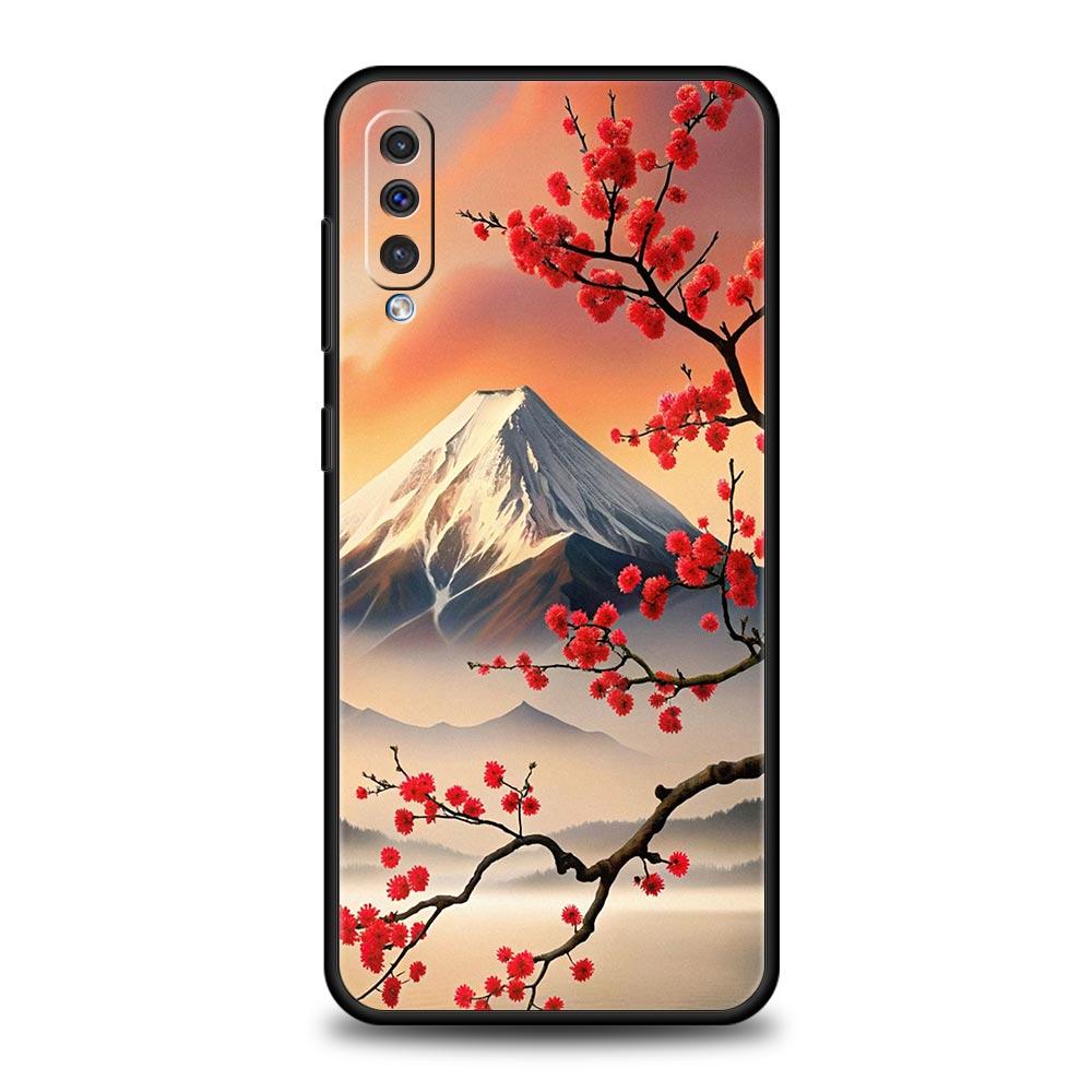 Japan Mount Fuji Malerei Kirschblüte Handyhülle Für Samsung A56 A36 A26 A34 A17 A16 A06 A14 A12 A54 A72 A52 A50 A40 A32 Abdeckung