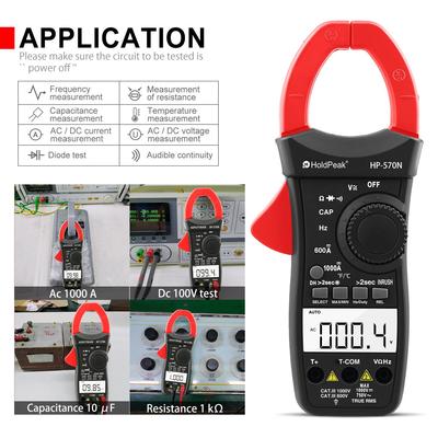 6000 ספרות תצוגה, מודד קלאמפ אוטומטי AC/DC, מתח AC/DC, זרם AC/DC, מדידה מדויקת, מדידה תעשייתית