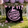 B-Burger K-King Logo Cushion Cover Home & Car Dual-Scene Pillow Cover: Reversible for Premium Comfort