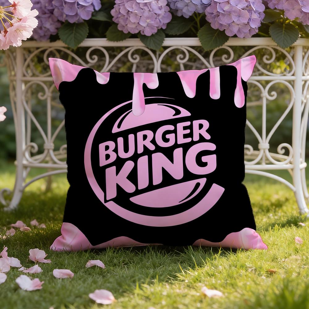 B-Burger K-King Logo Cushion Cover Home & Car Dual-Scene Pillow Cover: Reversible for Premium Comfort