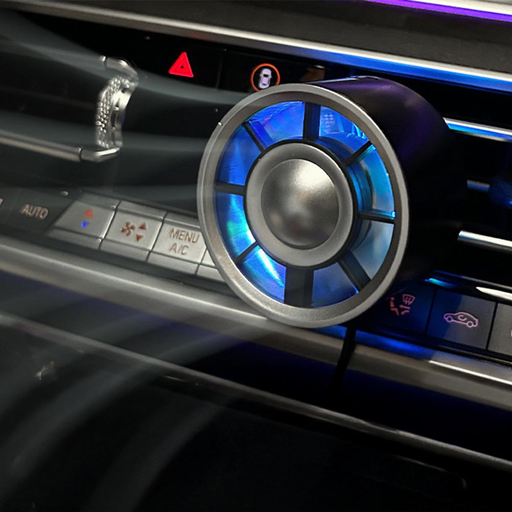 Mini Air Vent Cooling Fan 3 Gears Wind Speed Adjustable with Colorful Ambiance Light Portable Usb Charging with Air Vent Clip