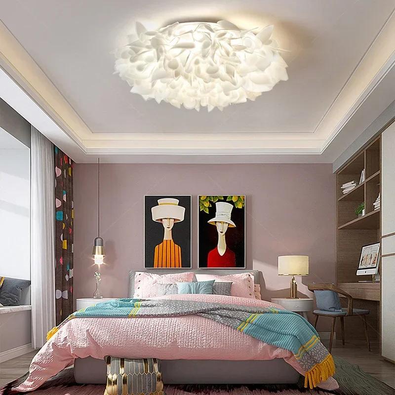 Nordic Italian Design Modern Bedroom Lamp Petals Warm and Romantic Ins Net Red Ceiling Lamp Romantic Girl LED Room Decoration