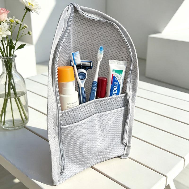 Mesh Toiletry Bag Portable Travel Cosmetic Organizer Shower Storage Pouch for Toothbrush Razor Makeup Supplies