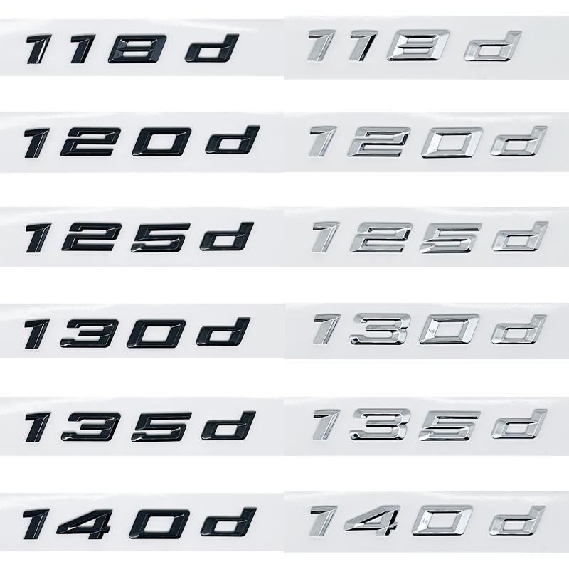 3D ABS Black Car Suitcase Rear Letters Logo Emblem Sticker For BMW 116d 118d 120d 125d 130d 135d 140d F20 E81 E82 E87 Acc
