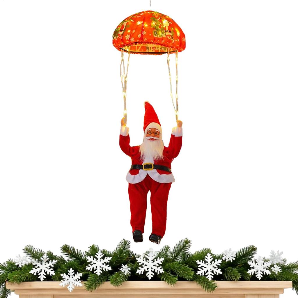 Cute Santa Claus Parachute Solar Decorative Lights 8-Mode LED Outdoor Solar Christmas Lights Waterproof Solar Hanging Lamp