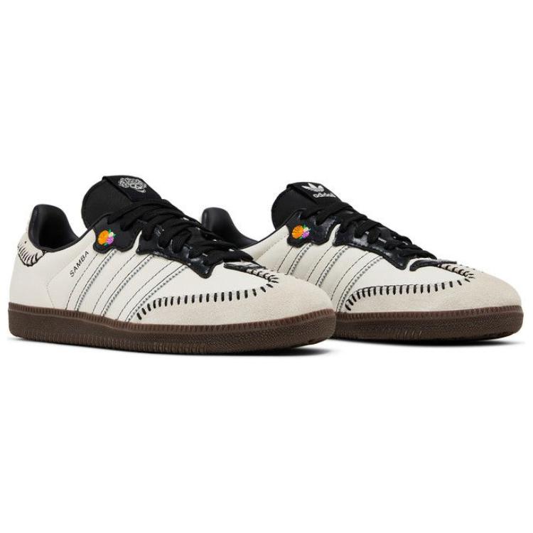 adidas Samba OG Πακέτο Día de Muertos - Λευκά Αθλητικά Παπούτσια Unisex Κρεμ Core-Μαύρο Πλήρωμα-Πορτοκαλί JI3931