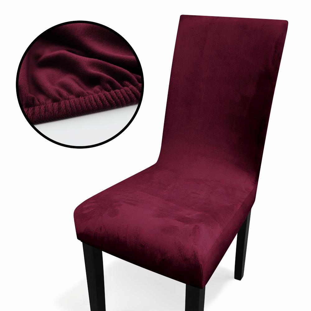 Velvet Home Dining Seat Protector Premium Velvet Chair Cover Thickened Solid Color Stretchable Full Coverage Chair Covers 2026