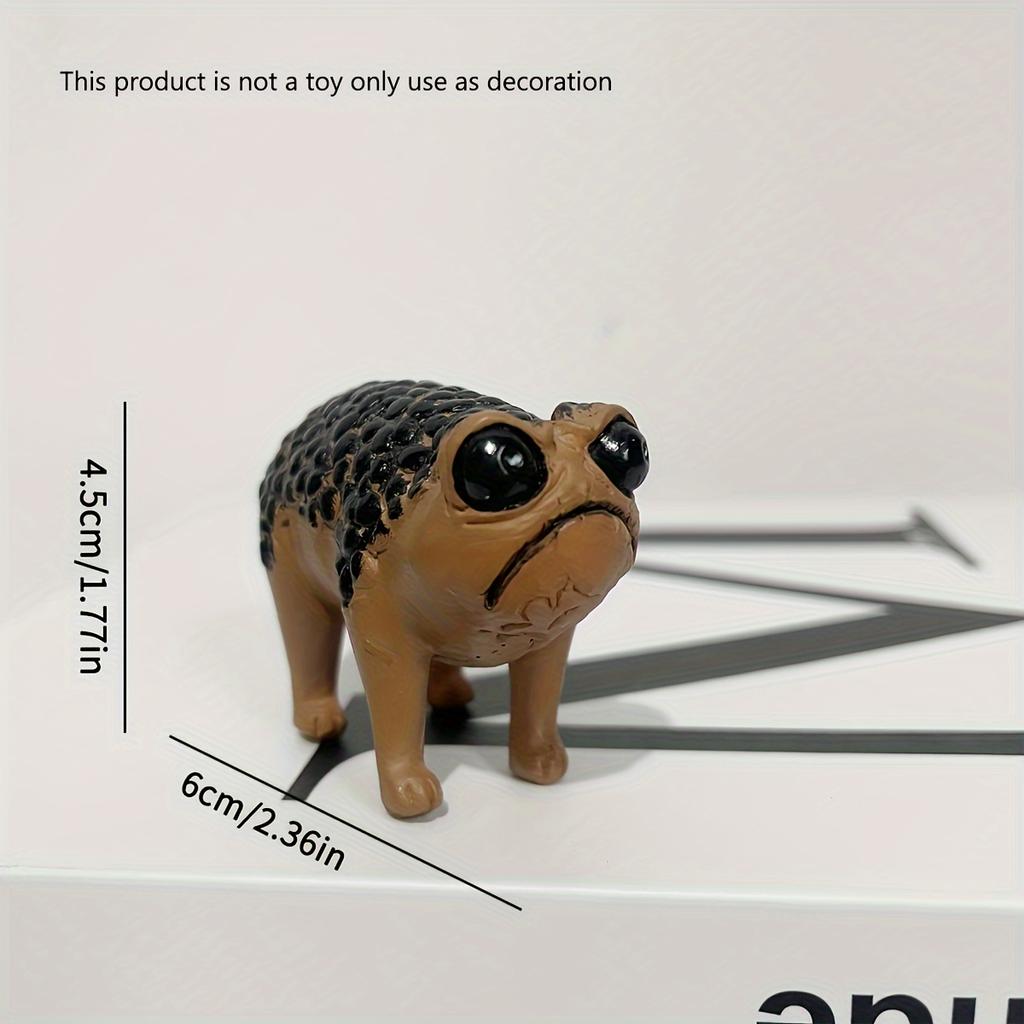 1pc, Grumpy Black African Rain Frog Resin Statue, Angry Avocado Resin Crafts Ornaments,Room Decor,Home Decor,Scene Decor, Desktop Decor,Home Decor