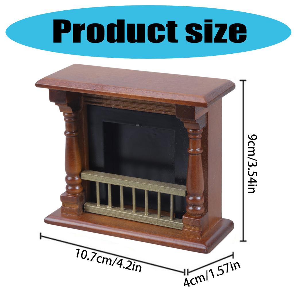 Miniatur-Holzkaminmodell für DIY-Puppenhausdekor und Mikro-Landschaftszubehör