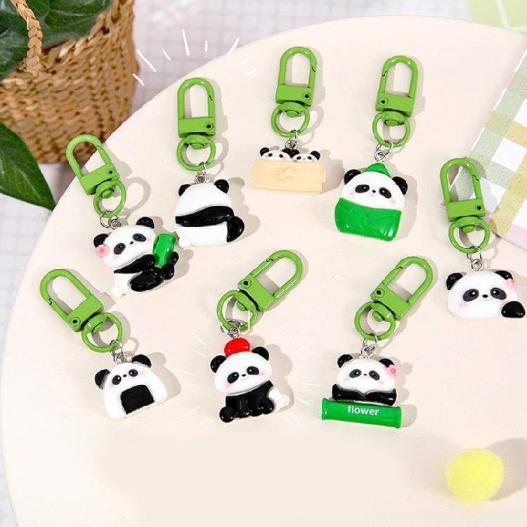 Fashionable 8 Pieces Lovely Panda Keychains Portable for Keys and Personalizing Bags Craft with Acrylic Materials