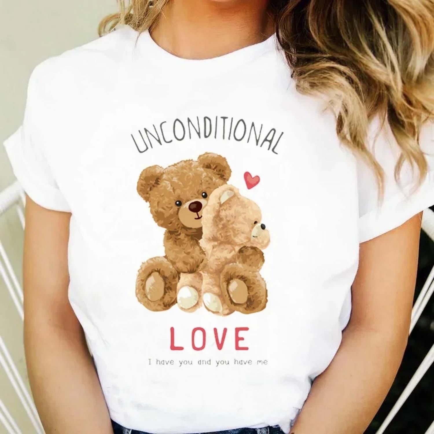 

Printed Women s 90s Cute Clothing Short Sleeve Clothing Cartoon Cute Bear Pattern T-shirt Fashion Women s Casual Versatile T-shi XXXXXL