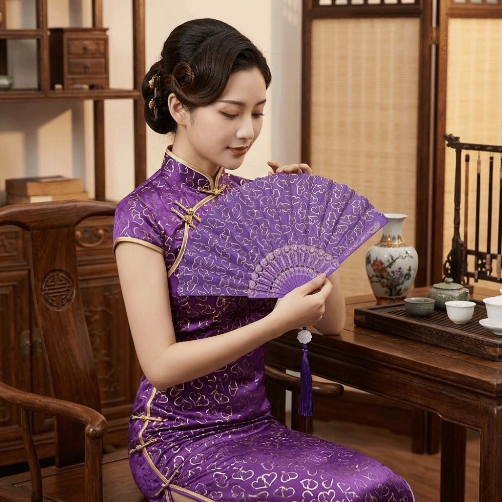 Mit Quasten Faltfächer Chinesischer Stil Handkurbelfächer Handgefertigter Fächer Party Hochzeit Zubehör