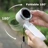 Portable Handheld Turbo Fan Foldable Cooling Fan with 5 Gear Wind, Rechargeable Desk/Neck Fan for Travel Camping Working