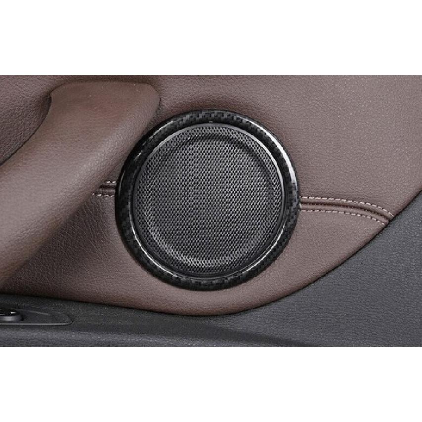 Inner Door Speaker Ring Horn Carbon Fiber Cover Trim 13-19 For BMW 3 4 Series GT
