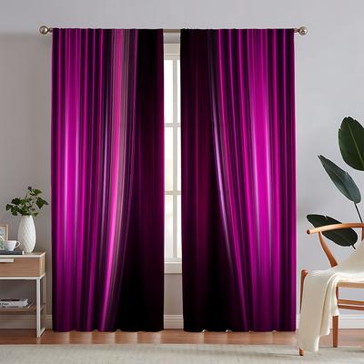 Ensemble de 2 Rideaux Imprimés Couleur Dégradée Poche pour Tringle Chambre Salon Décoration Rideau Maison Polyester Parfait Pour Salon