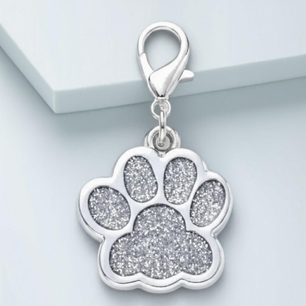 

Palm Print Pet Pendant Keychain Dog Cat Decoration Lobster Clasp Accessories Supplies Key Ring серебряный