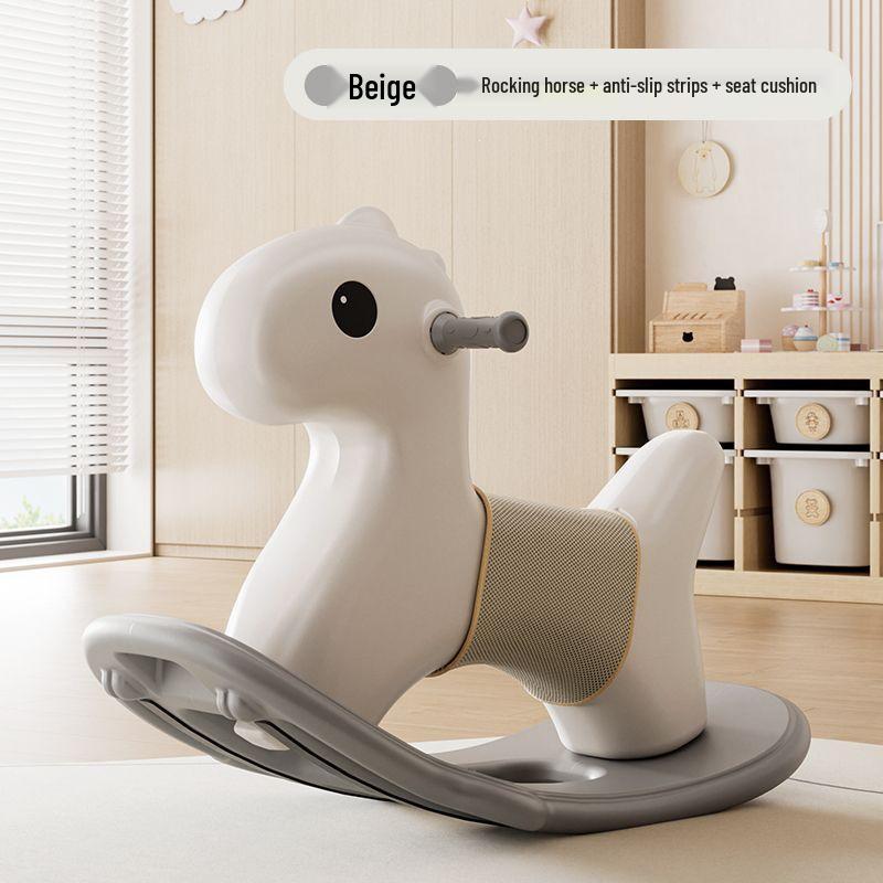 Two-in-One Wooden Rocking and Roller Horse for Infants - Anti-Tip Sensory Toy for First Birthday