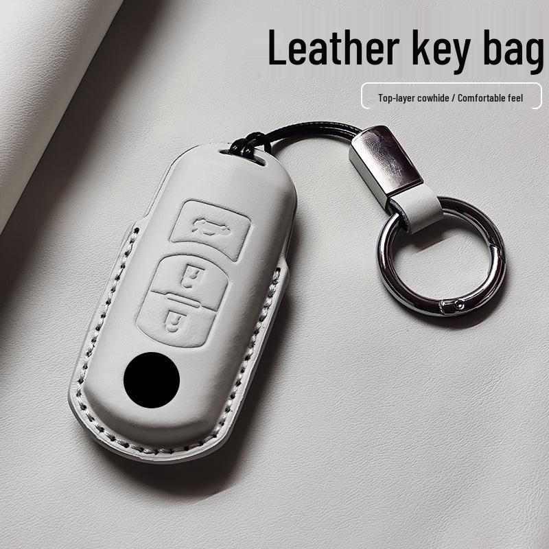 Genuine Leather Key Cover for Mazda CX-4, CX-5, CX-7, Atenza 6, and Angkesaila 3