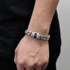 NUOYA Stainless Steel Cuban Link Bracelet Customizable Logo Unisex Iced Out Diamond Clasp Cuban Chain Bracelet for Men