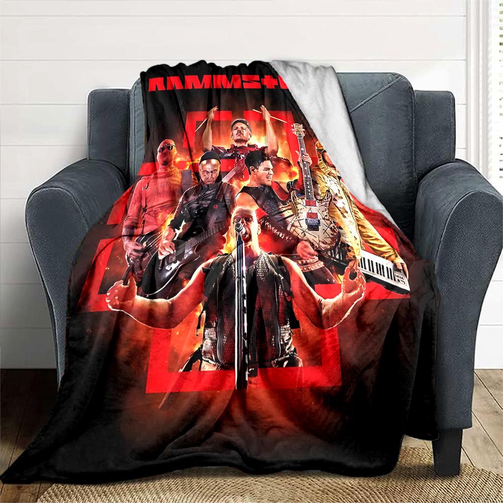 Rammstein Concert Energy Flannel Blanket Super Soft Warm Cozy Blanket For Sofa Bed Office Travel Allseason Home Decor Gift