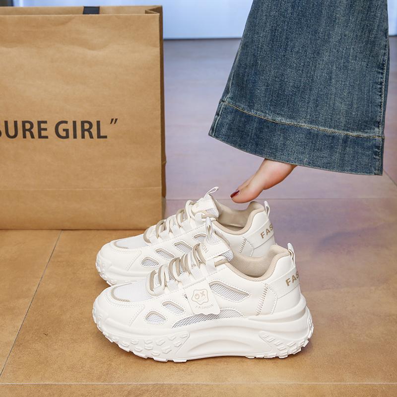 Designer Chunky Sneakers for Women Lace Up Platform Walking Shoes Ladies Fashion Casual Running Sports Mesh Tennis