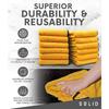 Solid Multipurpose Plush Microfiber Cleaning Cloth Towel for Household, Car Washing, Drying & Auto Detailing - 16" x 24" (6)