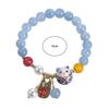 BEPAN 2023 New Pearl Agate Lucky Cat Bracelet for Women  Chinese Style Jade Pendant Simple Wild Elastic Rope Crystal Beads Jewelry