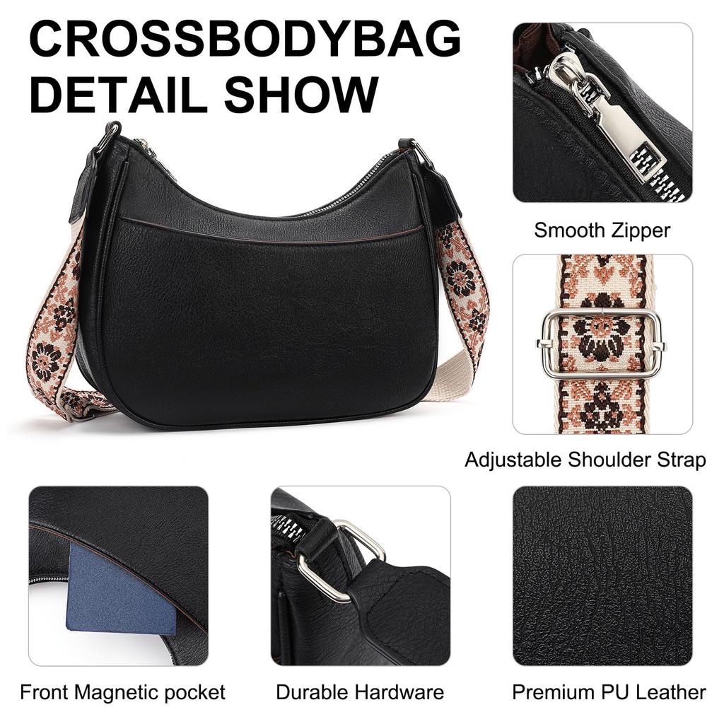 LEEXTON Women's Shoulder Bag, Large Capacity, Wide Strap, Crossbody Bag, Simple and Stylish, Perfect for Commuting, with Adjustable Strap