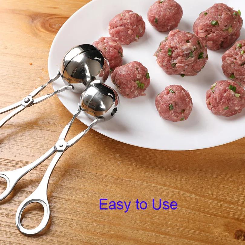 Kitchen Meatball Maker Convenient Meatball Machine Stainless Steel Meatball Fish Ball Rice Ball Making Mold Tool Clip