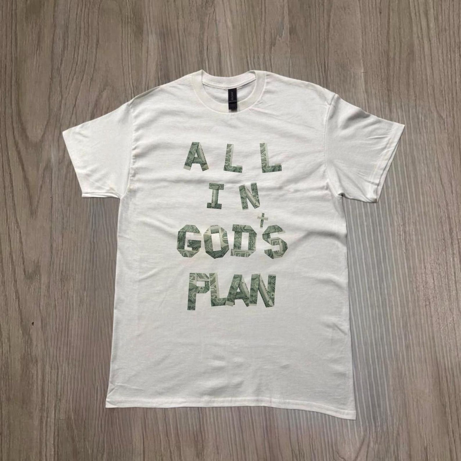 All In Gods Plan Shirt, Christian Faith T Shirt, God Is In Control Tee, Religious Streetwear, Inspirational Quote Shirt S