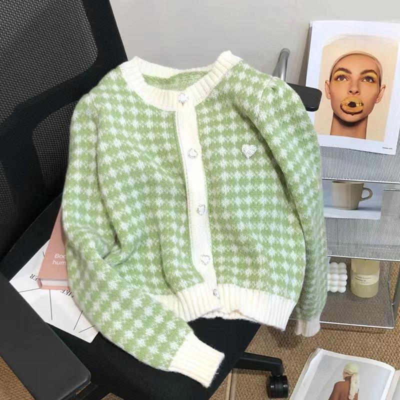 Women's Youthful Style Short Knit Coat Sweater Cardigan Outer Wear Slimming Brightening