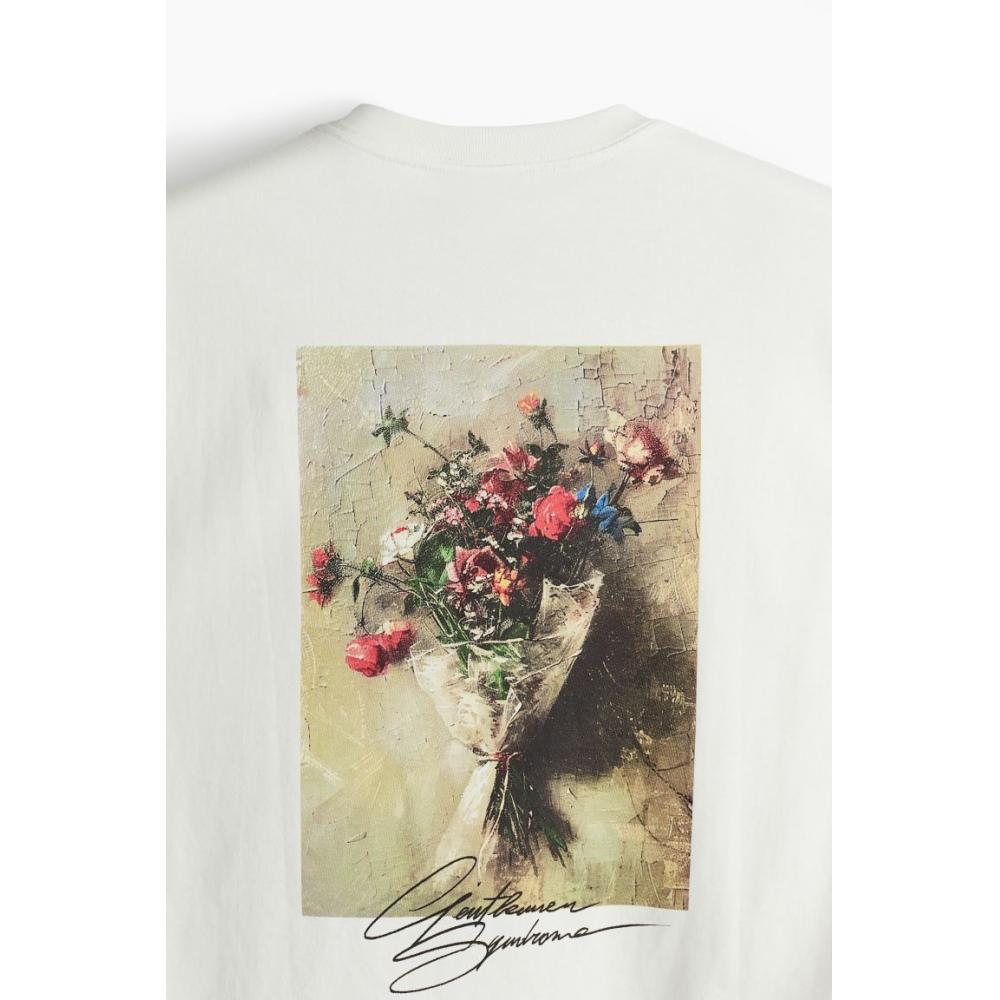 H M Loose FiT PrinTed T sHirT wHiTe genTleMen syndroMe