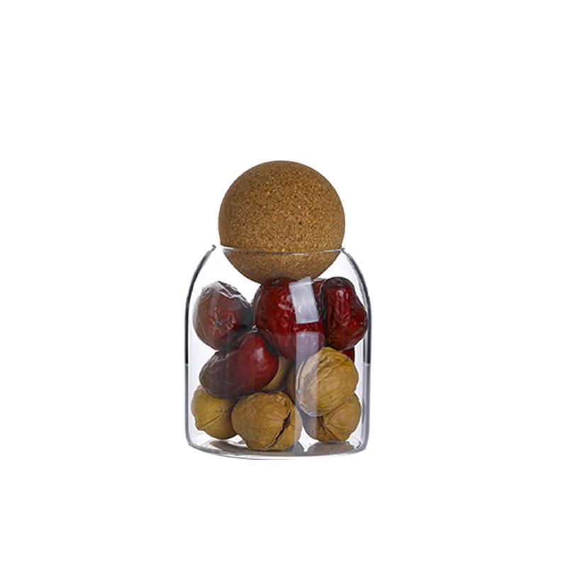 

Borosilicate Glass Storage Jar with Cork Stopper for Tea, Coffee Beans & Cereal