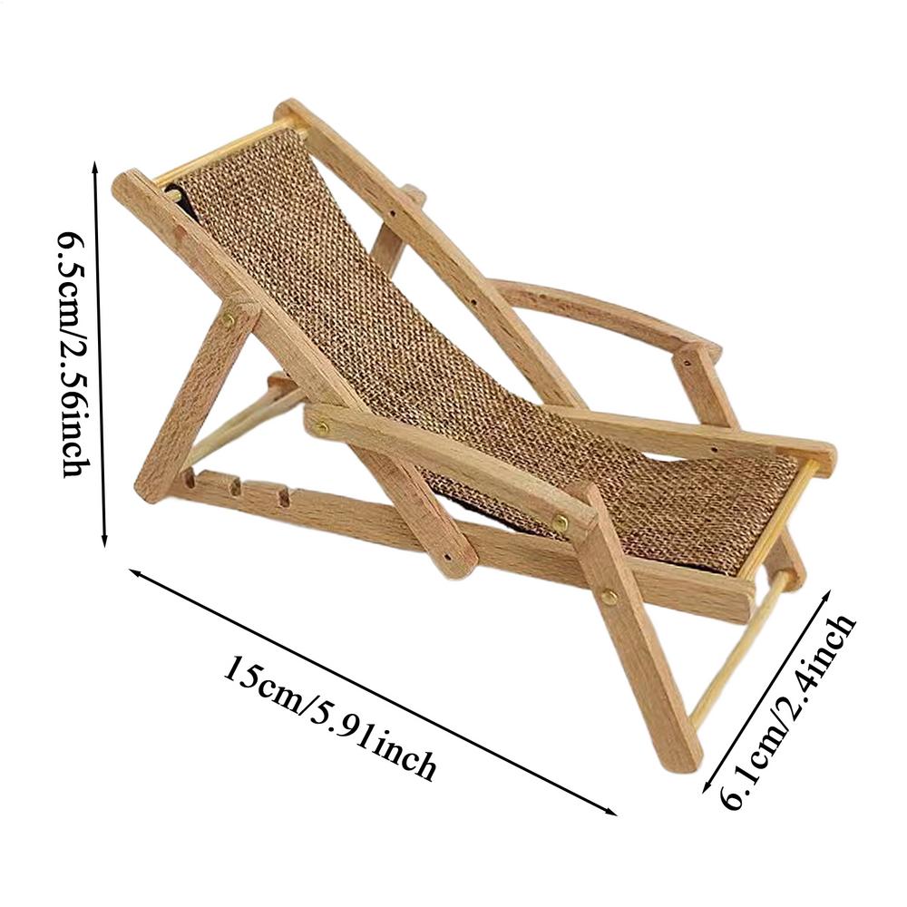 Miniature Doll House Furniture Wood Lounger Miniature Doll House Decoration Furniture For Kids Teens Small Desktop Ornament