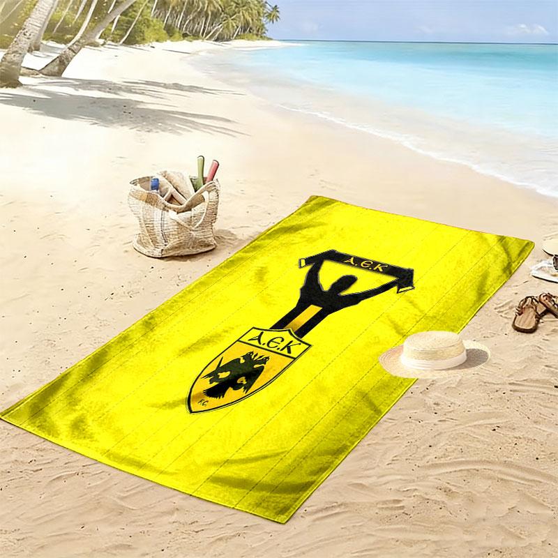 AEK FC Print Beach Towel, Large Soft Quick Dry Towel for Beach Camping Swimming