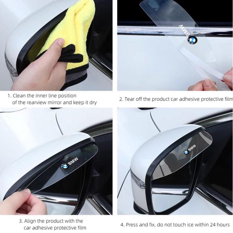 2Pcs Car Rearview Mirror Block Rainwater Eyebrow Accessories For BMW X1 X3 ZX24 X4 X5 E46 E90 F20 E60 E39 F10 M1 M2 M3 M5 M6 E87 M