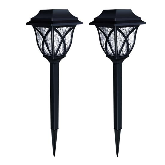 2 szt. Zewnętrzne Lampy Solarne Ścieżkowe Super Jasne Automatyczne Włączanie/Wyłączanie Wodoodporne Oświetlenie Ogrodowe Krajobrazowe Lampy Podwórkowe