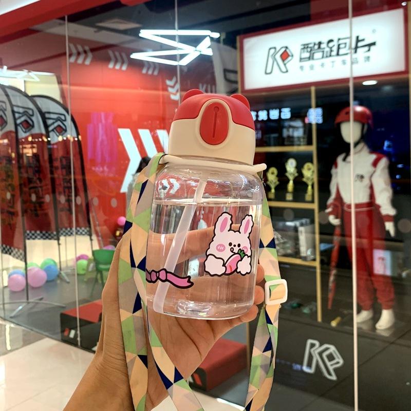 Water bottle children's water cup summer Internet celebrity high value straw cup boys and girls primary school kindergarten baby kettle