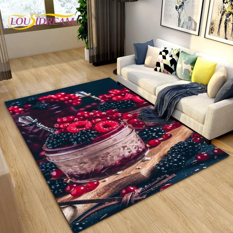 Fruits Vegetables Kitchen Mat Area Rug Carpet for Living Room Bedroom Playroom Sofa decor home Non-slip rug Floor Mat Soft