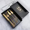 V Royal Court 24-Piece European Stainless Steel Cutlery Set: Knife, Fork & Spoon In Gift Box for Hotel Dining