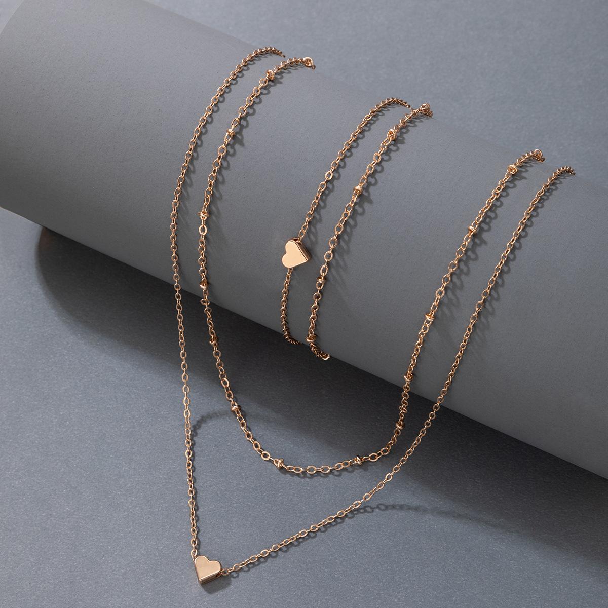 

Personalized new jewelry, love geometric simple multi-layer bracelet necklace two-piece combination women