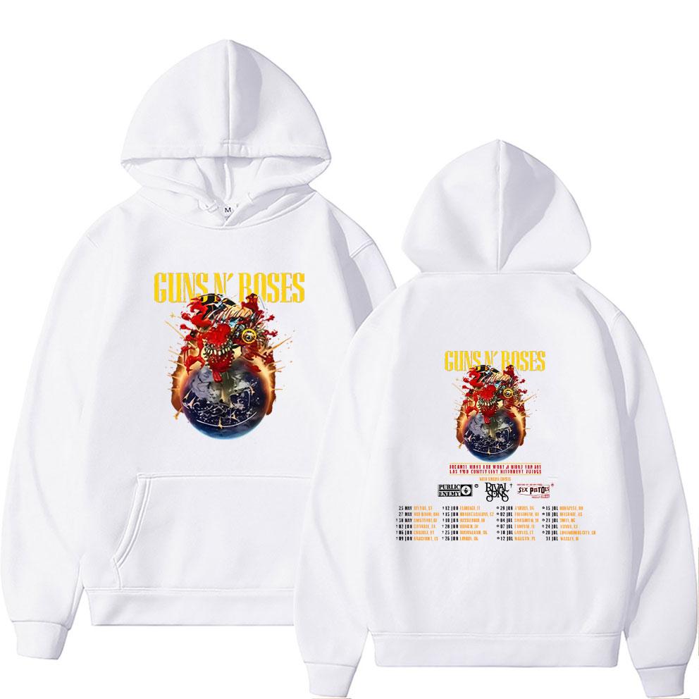 Guns N Roses Tour 2025 Hoodie Fashion Rock Band Streetwear Men Women Vintage Casual Hoodies Unisex High Quality Fleece Pullover